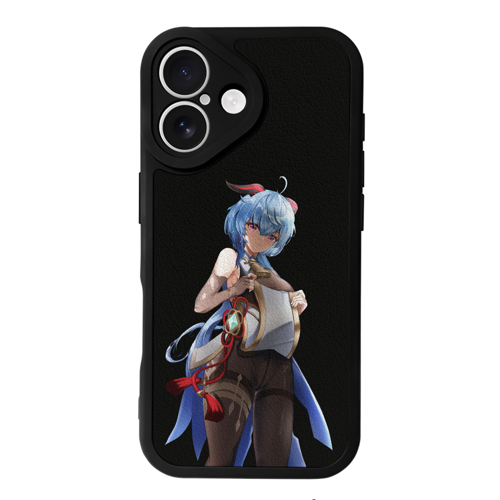 げんし神 甘雨 かんう genshin Ganyu 【iPhone 16シリーズ対応】シリコンスマホケース（レザー調） 材質：シリコン